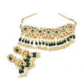 Amrita Flower Green Polki Set - The Pashm